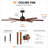 70" Ceiling Fan with Light, 6 Solid Wood Blades