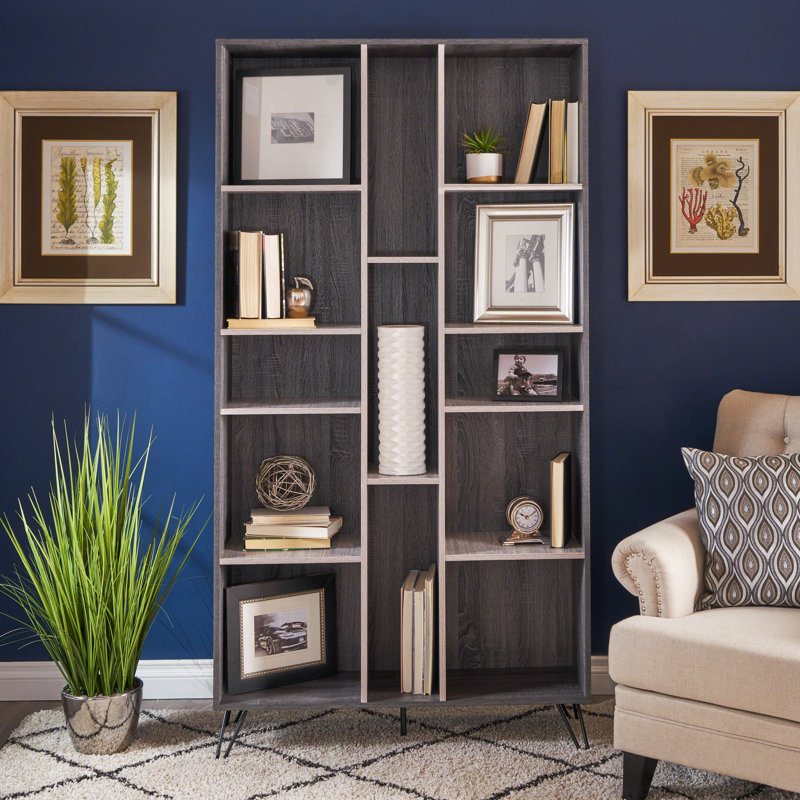 Armoire à panneau de particules grise multifonctionnelle avec pieds en fer et bibliothèque, H 78,11 po x l 41,41 po x P 11,86 po, vient avec 77 po et 12 po