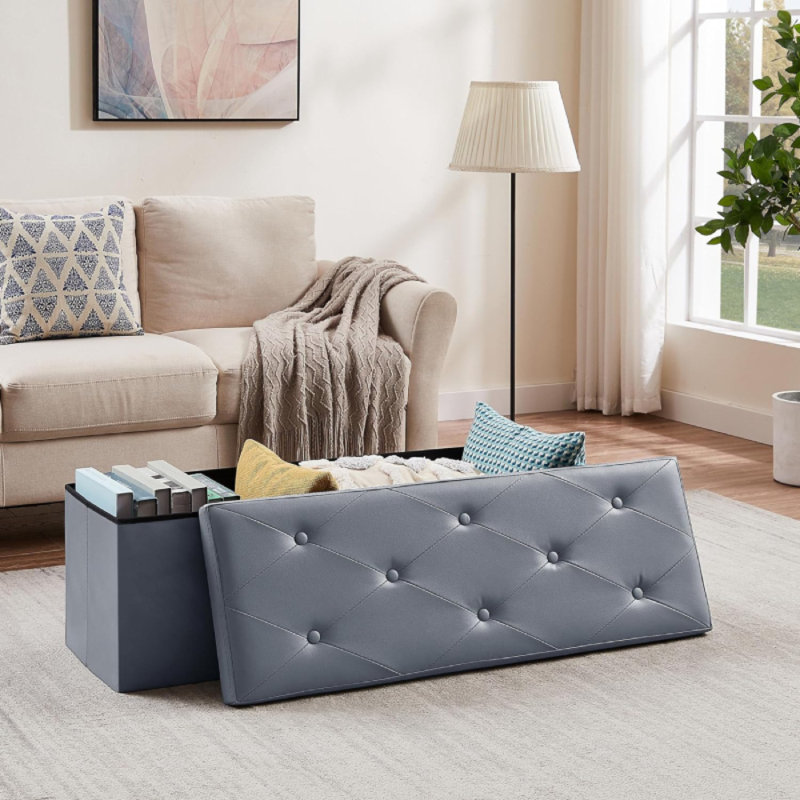 Banc de rangement capitonné avec rangement
