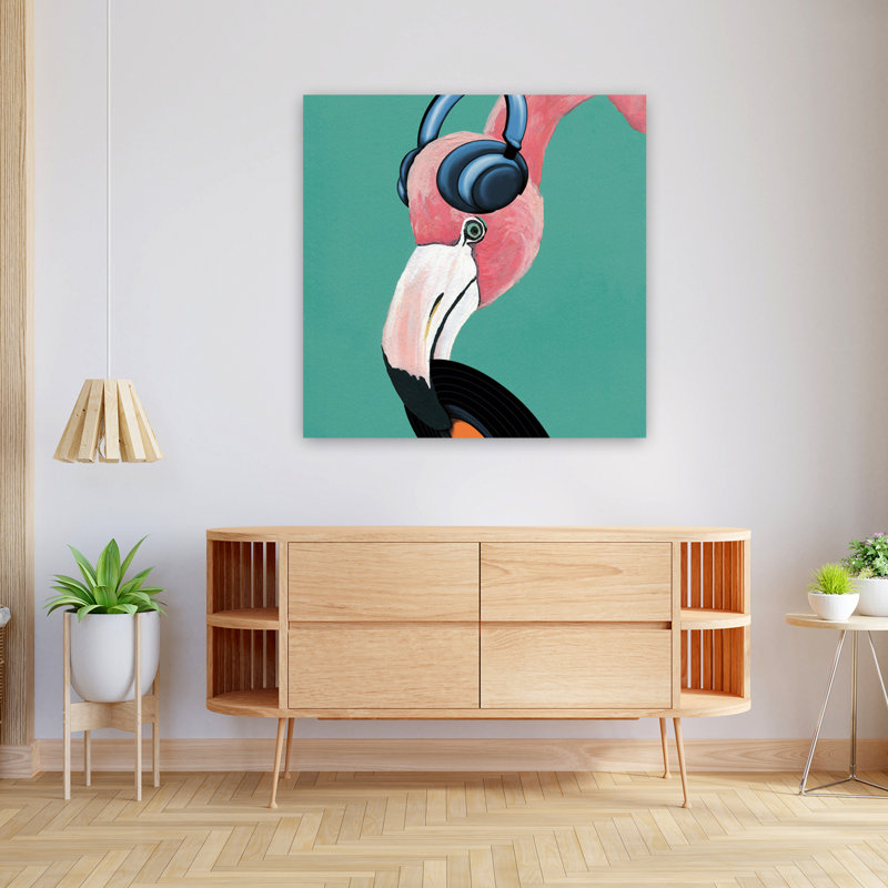 Wild Iv Square, art fantaisiste tropical, H 36 po x l 36 po