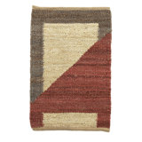 Geometric Flatweave Rectangle 8' x 10' Hemp Area Rug in Red/Beige