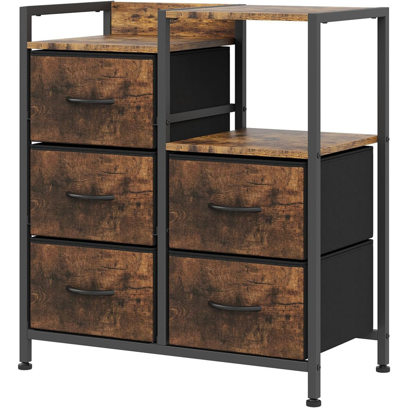 63cm Wide 5 -Drawer File Cabinet, Brown