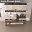 Ensemble de meuble-lavabo mural 60 "avec plateau en pierre reconstituée et armoire de rangement modulaire 24"-1767614455
