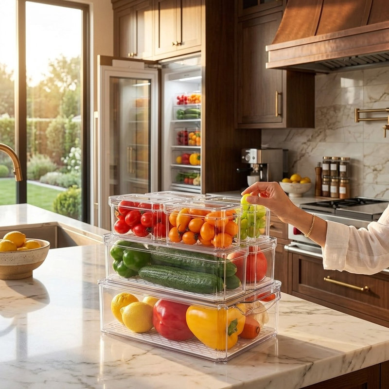 Plastic Food Storage Container - Set of Containers and Lids