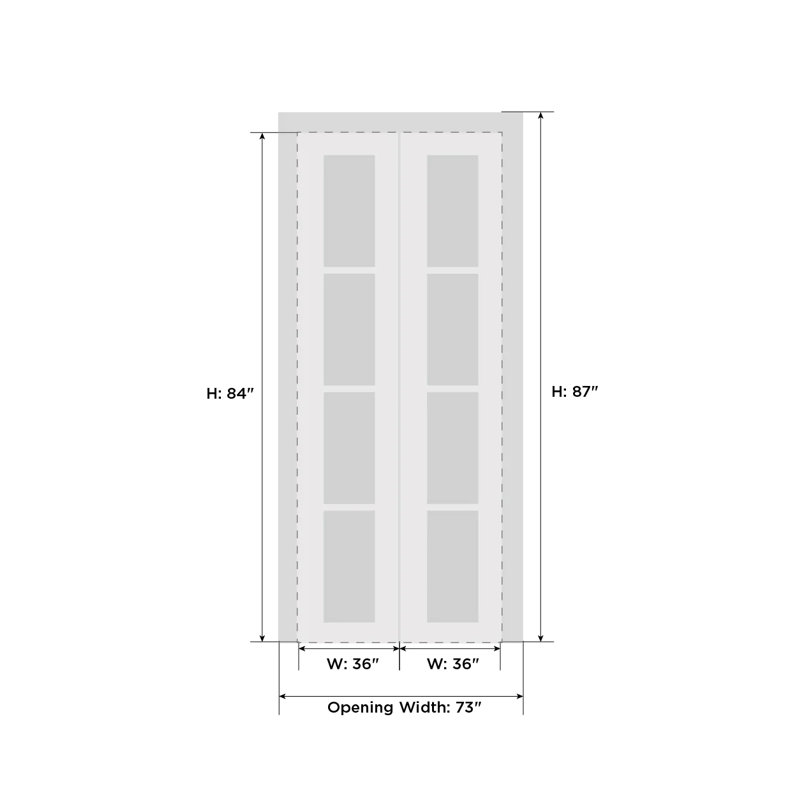 Portes pliantes en verre Lucia, 72 po x 84 po