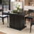 Fluted Extendable Dining Room Table For 4-6, 47-65 Inch Rectangle Kitchen Dining Table With Sliding Door, Storage-1884457045