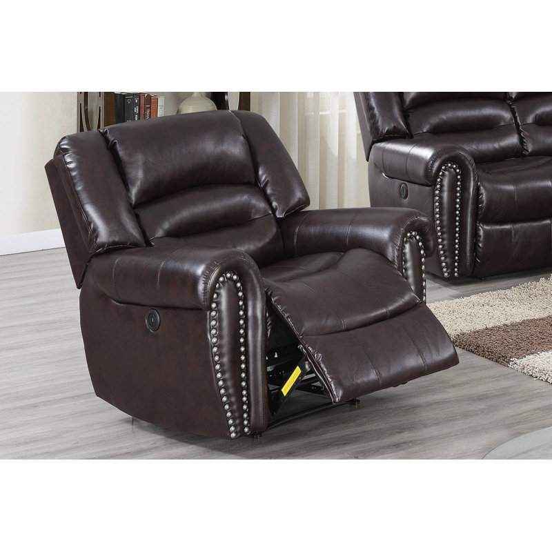Fauteuil inclinable oscillant standard Higuchi, Similicuir brun, Courant