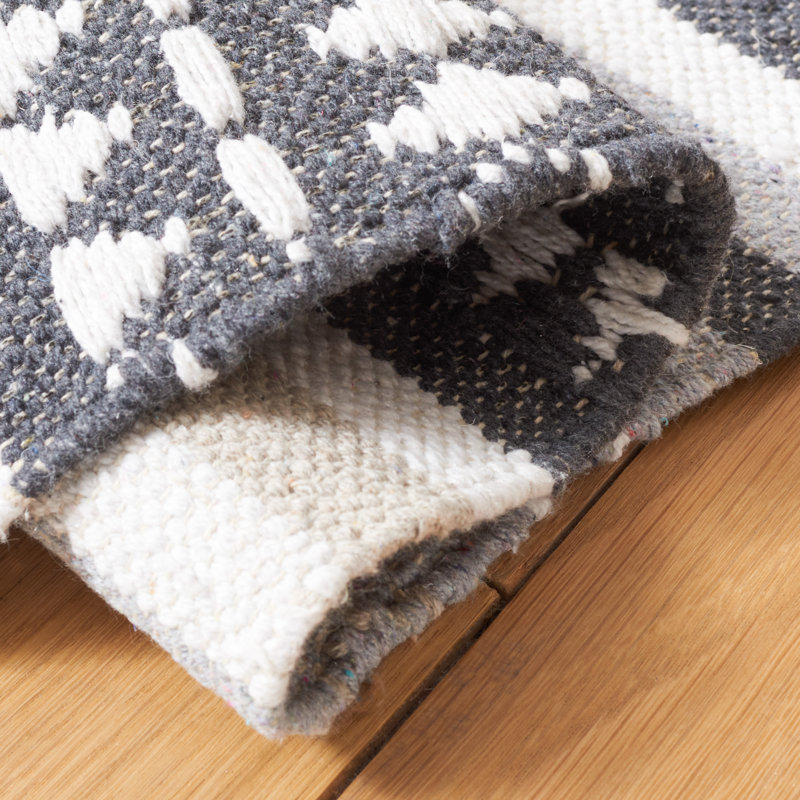 Tapis rayé en coton tissé à la main Montauk, Rectangle 8 pi x 10 pi