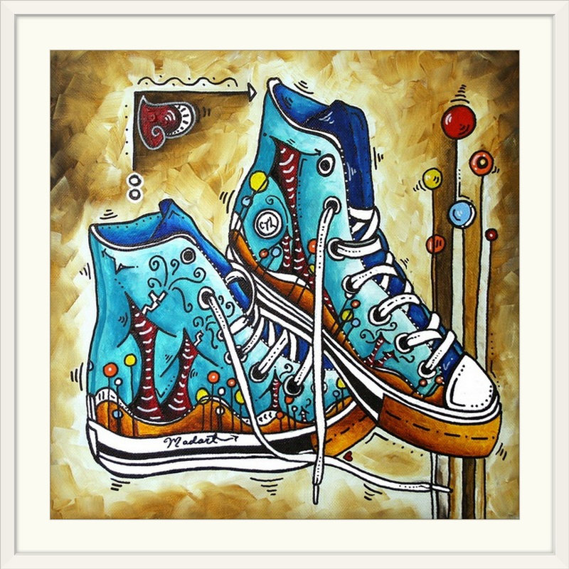 Reproduction d’art sur toile, "attention to learn not chaussures" par megan duncanson, H 24 po x l 24 po x P 1 po