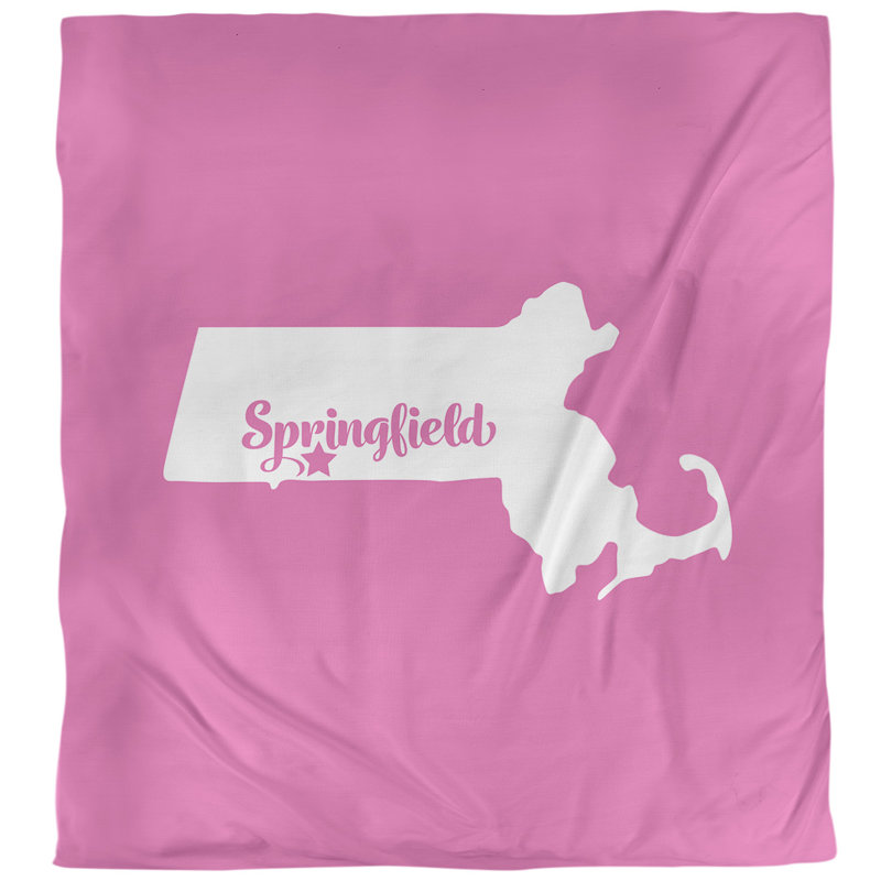 Massachusetts Modern & Contemporary Duvet Cover, King Duvet Cover, Pink, Microfiber
