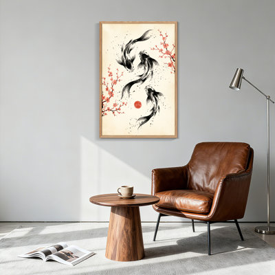 Koi Fish, reproduction d'art sur toile, ensemble de 1