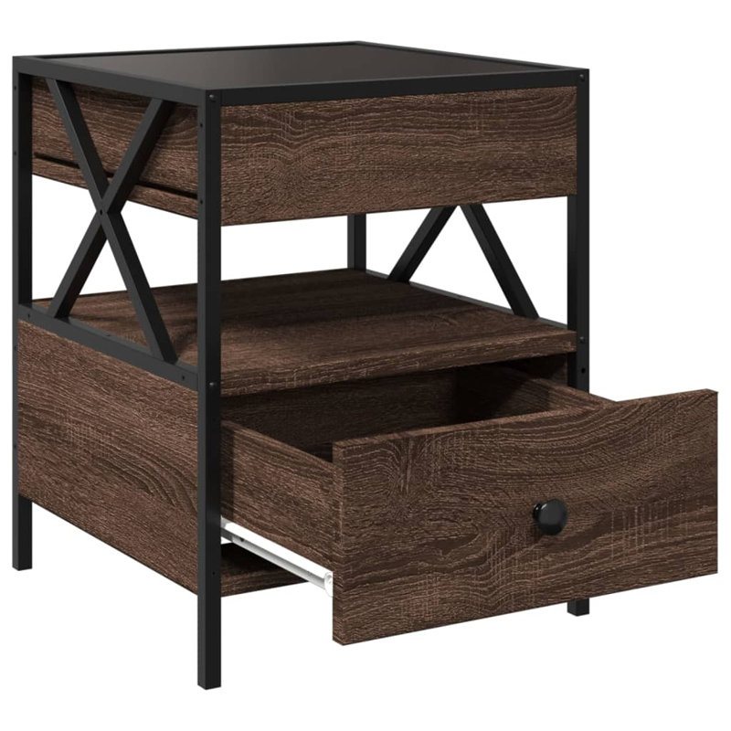 Cvitan Coffee Table with Storage, Brown Oak, 51cm H x 40cm L x 40cm W