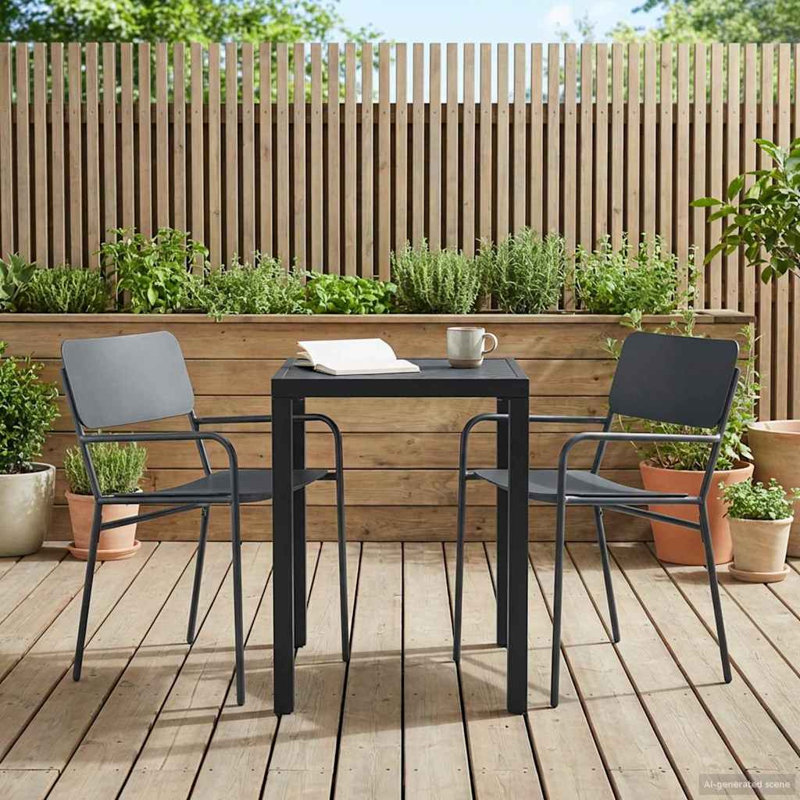 Patio Dining Set with, 2, 1, 72 cm H x 50 cm W x 50 cm D