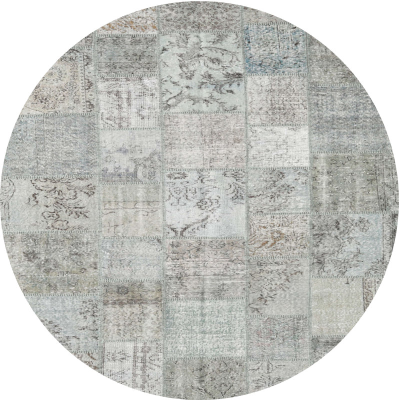 Tapis gris zone contemporaine, Rond 3 pi