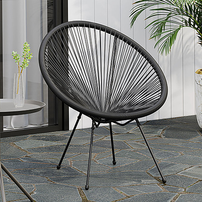 Chaise de patio Jacobthoma, Noir