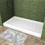 Base de douche 48 po x 32 po SMC à simple seuil avec drain à droite et ensemble de drain complet