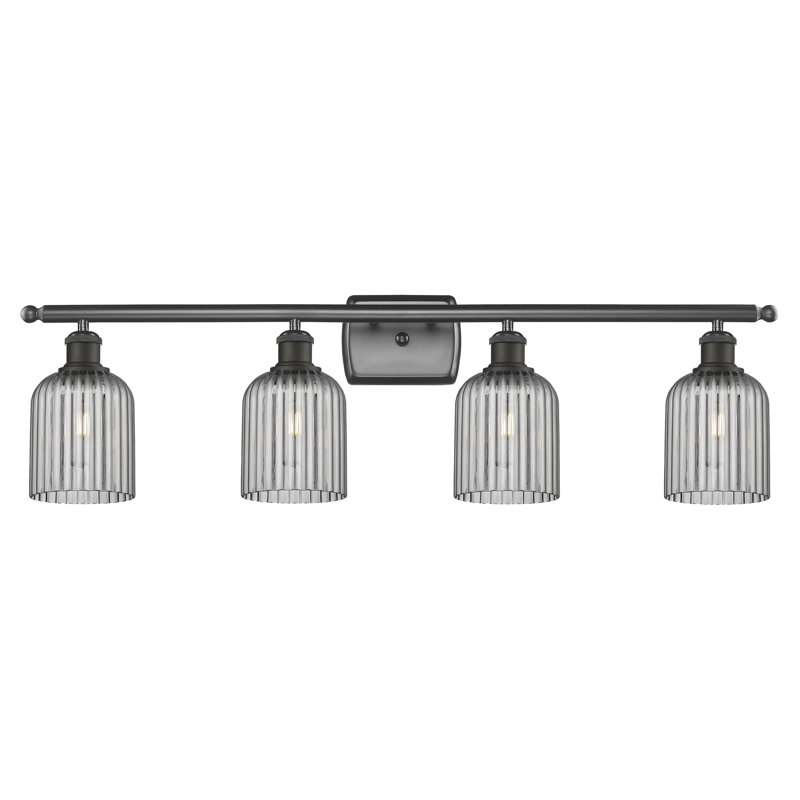 Fiennes 4 - Light Dimmable Vanity Light, Oil Rubbed Bronze, Smoke Gray