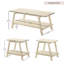 Ensemble de 3 tables basses, 2 tables basses et 2 tables de bout, fini blanc cassé