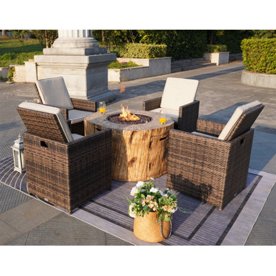 Ensemble de conversation pour 4 personnes avec coussins