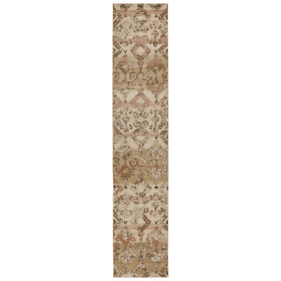 Tapis brun clair Sanaa Ikat
