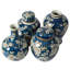 Ensemble de 4 pots en céramique bleue