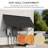 Kozyard Adjustable Door Window Awning – 4-Level Tilt, 82" W × 43 1/2" Sloped Panel, Adjustable Projection 31"–42", Aluminum Frame & Metal Canopy, All-Weather Rain, Snow & UV Protection (Dark Gray)-126287882-121692494