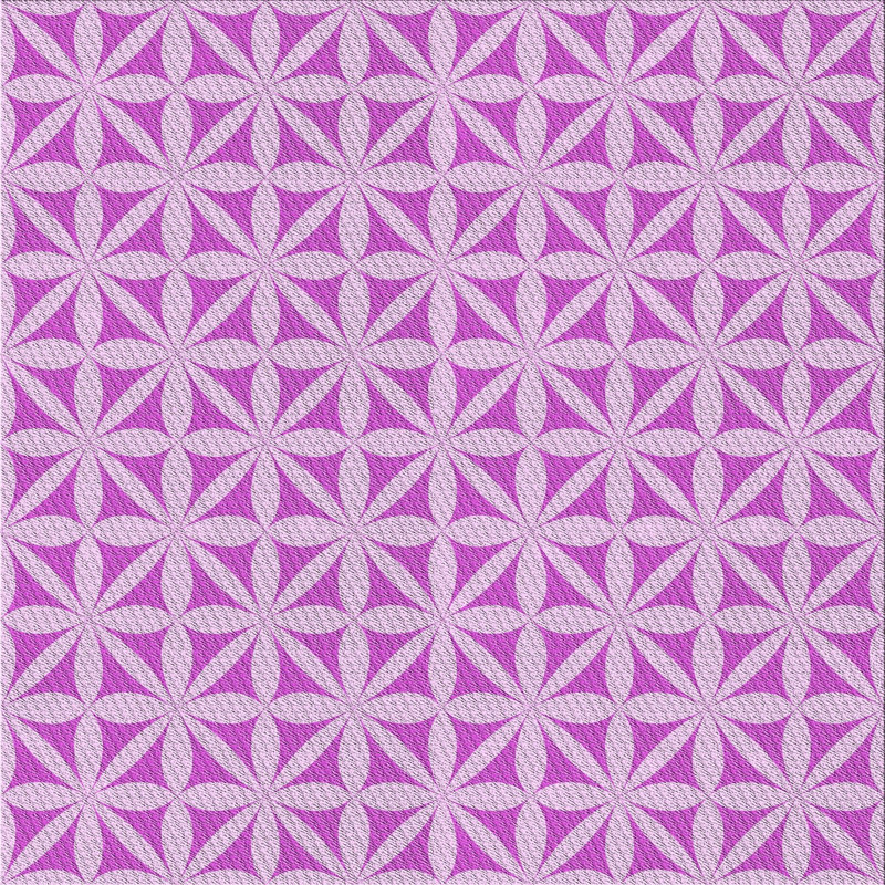 Laine tissée à la machine à motifs géométriques et polyester mauve/blanc Tapis décoratif, Carré 8 pi x 8 pi