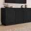 Meuble télé, buffet avec 4 portes de rangement, console multimédia en panneaux de particules de bois avec passe-câbles-460094384