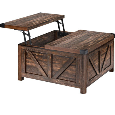 Lift Top Coffee Table with Storage, Wood Square Center Table with Charging Station&USB Ports, Living Room Central Table w/Large Hidden Space, for Livi -  Gracie Oaks, A2C9B3FD874D4701B80DF734B11D6DB5