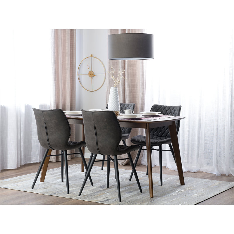 Mahaffie 43cm H Tufted Polyester Blend Upholstered Side Chair, Grey
