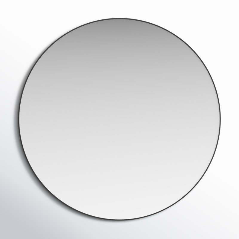 Eaton Round Mirror, Matte Black, 34" x 34"