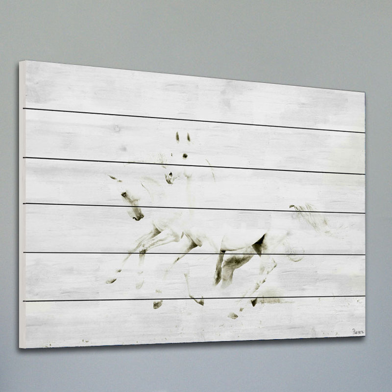 White Horses - Wrapped Canvas Print, 61cm H x 91cm W