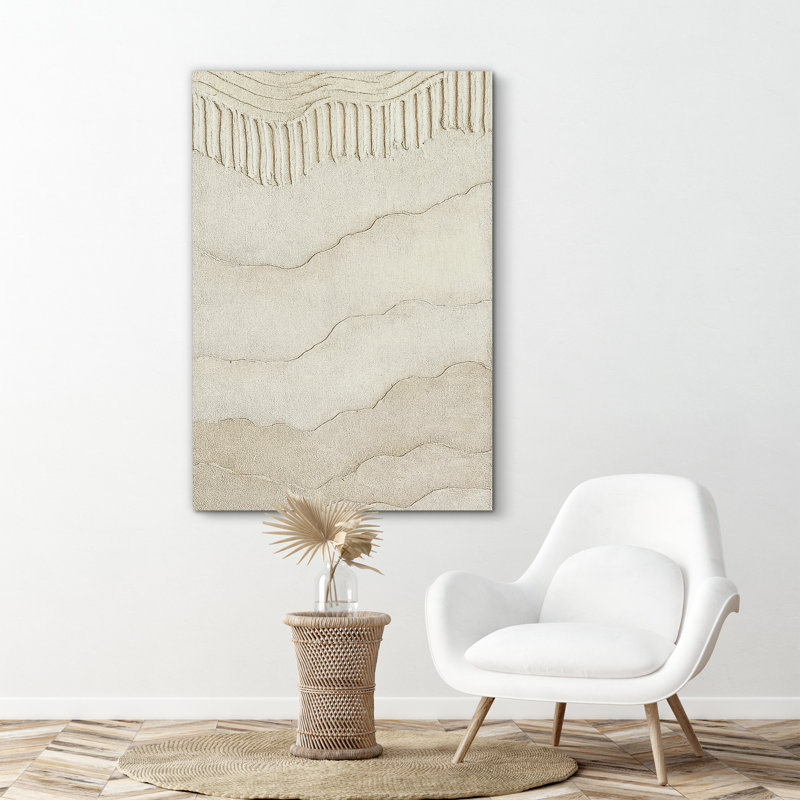 Reproduction d'art sur toile - Œuvre abstraite, décor moderne neutre pour le salon, H 18 po x l 12 po, Ne s’applique pas