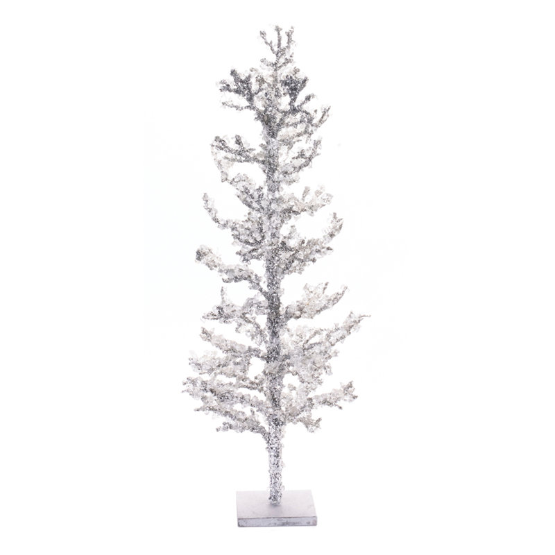Brindille glacée ornée de bijoux, Argent, H 24 po x l 10 po x P 10 po