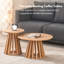  Tables gigognes rondes en bois avec base à piédestal en bois, ensemble de deux de 24 po de diamètre-845974227