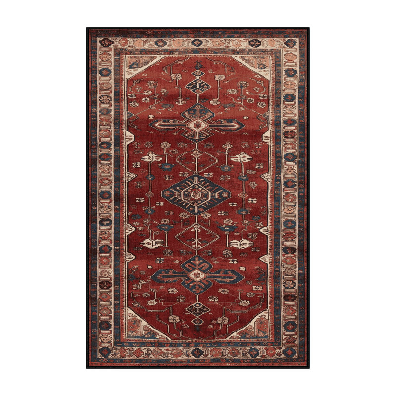 Tapis turc noir lavable à la machine, Rectangle 7 pi x 9 pi