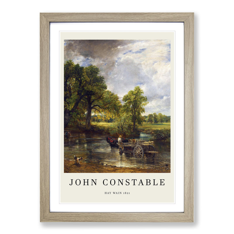 The Hay Wain by John Constable - Picture Frame Painting, Oak Framed, 48cm H x 36cm W x 2cm D