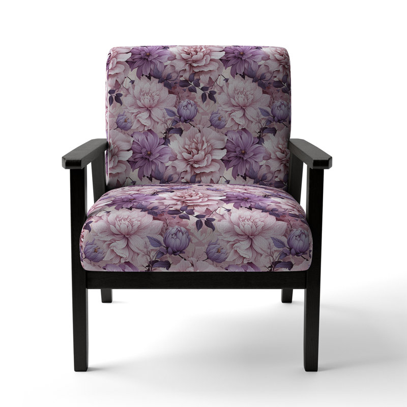 Chaise d'appoint florale Cobalt, Motif victorien délice floral éthéré