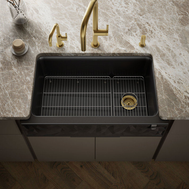 Évier de cuisine à simple cuve à montage sur plan Cairn®, Noir