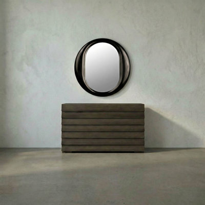 Oh Wood Round Wall Mirror