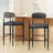 Barstools Set Of 2, Upholstered Bar Stools With Backs And Iron Legs For Kitchen Island Fabric Seating 260LBS Weight Capacity-426458346-426458261