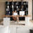 Brown + White Rectangular Solid Wood with 3 drawers desk-110343970