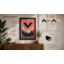 Bat Over City Heart Modern - Framed Print-688860078-688860087