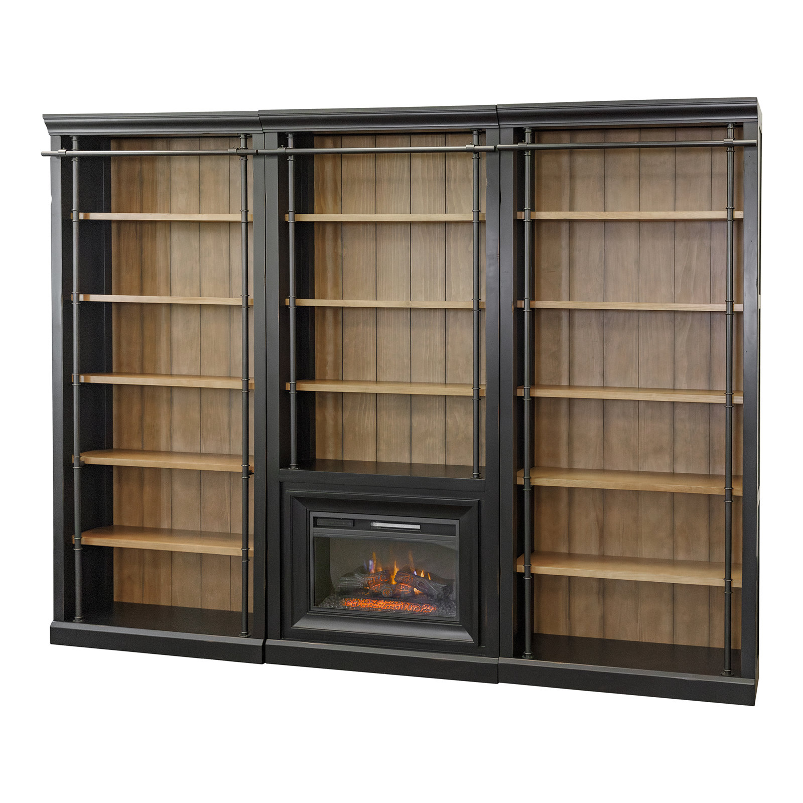 Frye Tall Bookcase with Fireplace