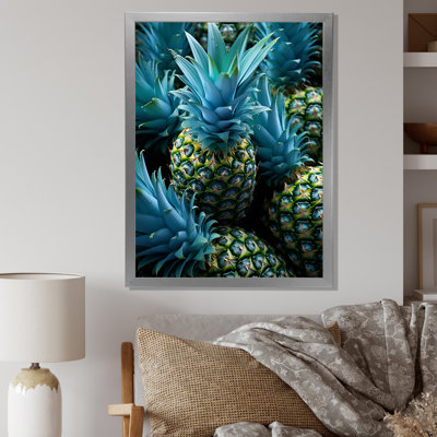 Ananas bleus photo II - ananas, art mural