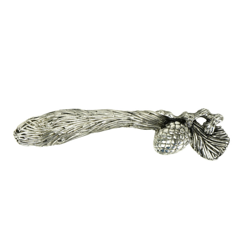 ARTS & CRAFT PINECONE PULL IN FRENCH PLATE, Silver