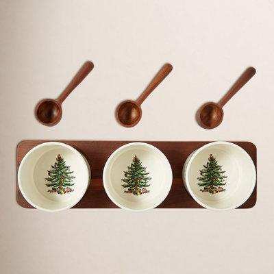 Christmas Tree Polka Dot Condiment Server