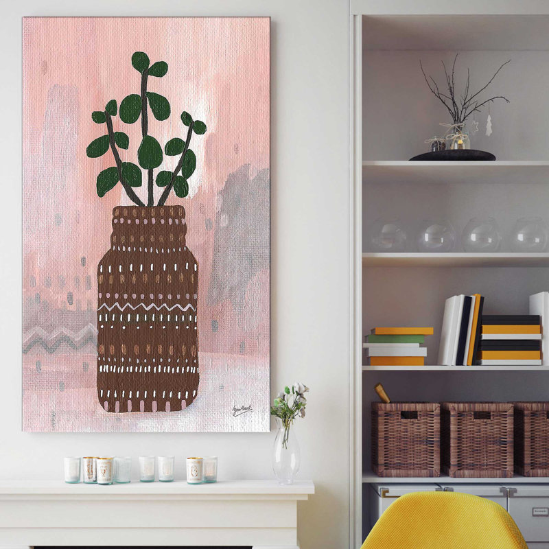 Boho Planter I par Lynn Mack - Peinture, Toile tendue, H 40 po x l 24 po x P 1,5 po