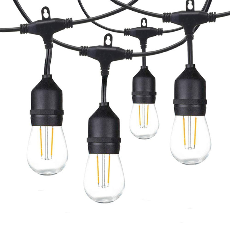 Banord LED 48 Foot String Lights, 16 Warm White Bulbs for Outdoor Use