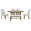 Ensemble de table de salle à manger 6 pièces, table à tréteaux rectangulaire, 4 chaises rembourrées et banc pour la salle à manger